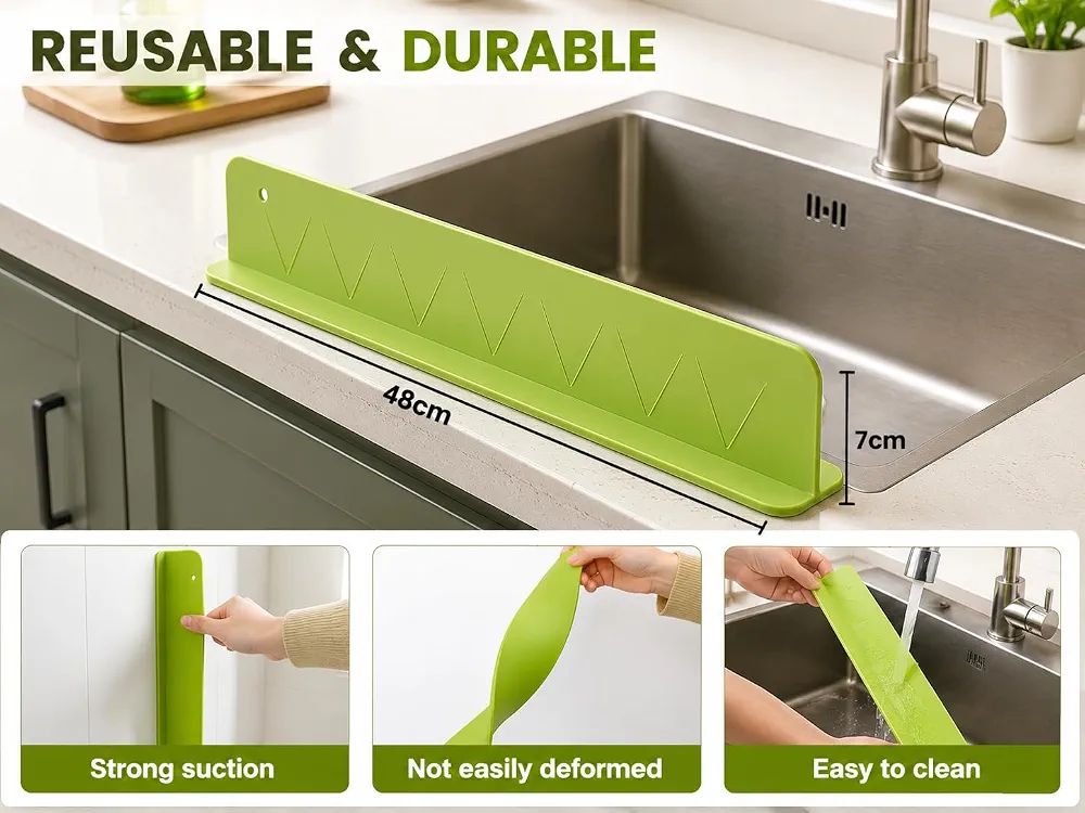 Silicone Kitchen Sink Splash Guard | 48cm Water Baffle