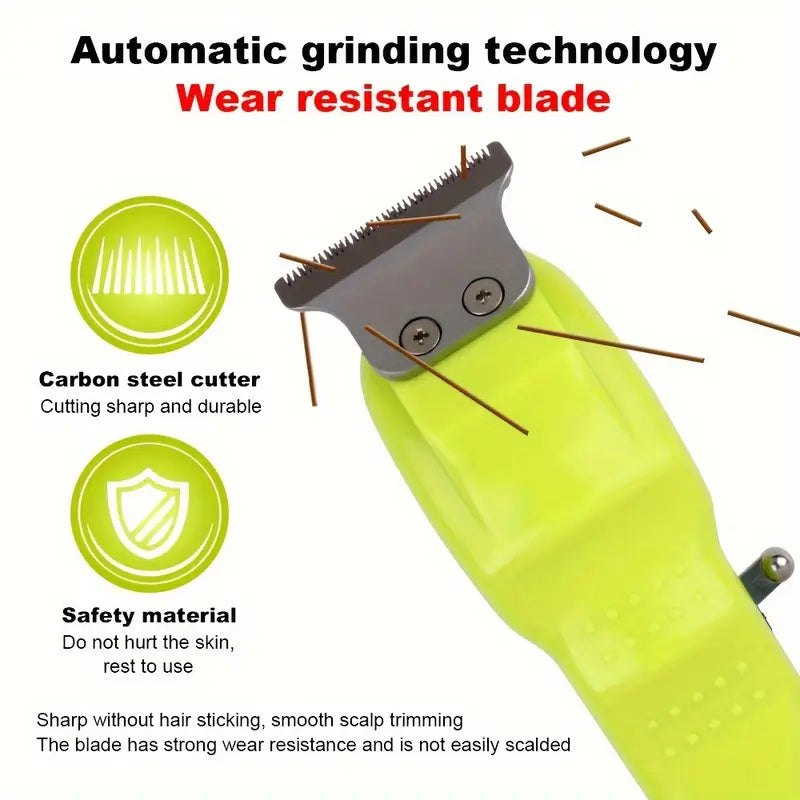 USB Rechargeable Lithium Battery Powered Professional Transparent LCD Digital Display Electric Hair Clipper Trimmer for Home and Outdoor Use