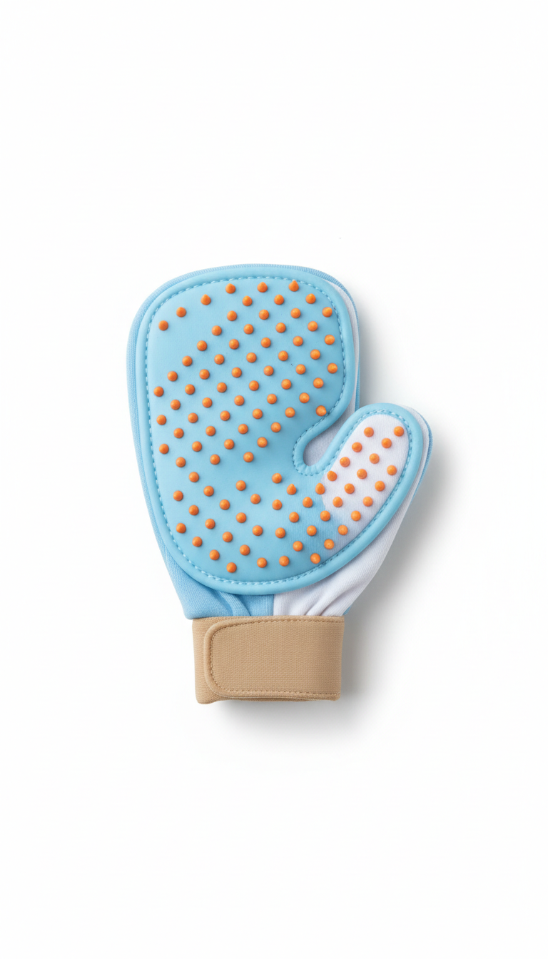 Dual-sided grooming glove for gentle care