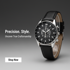 Vitz Vogue Black Men Watch