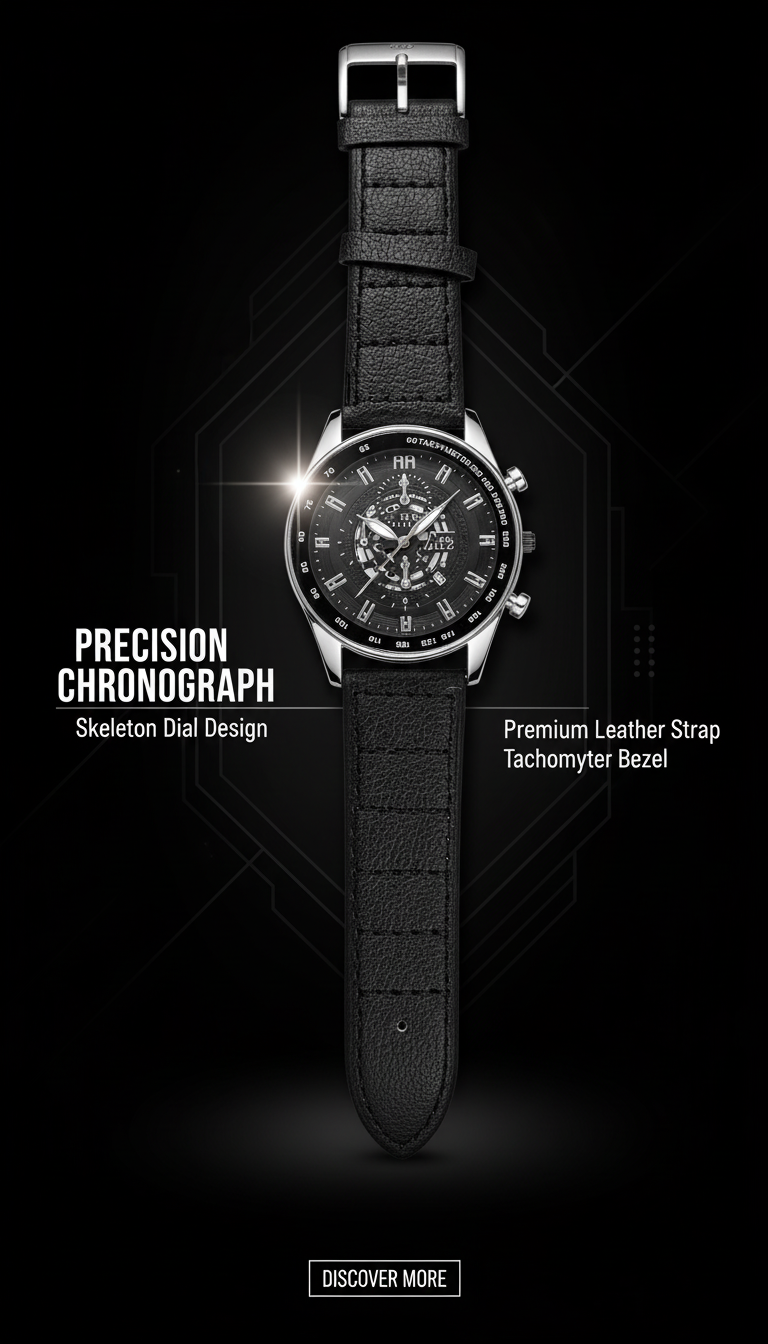 Vitz Vogue Black Men Watch