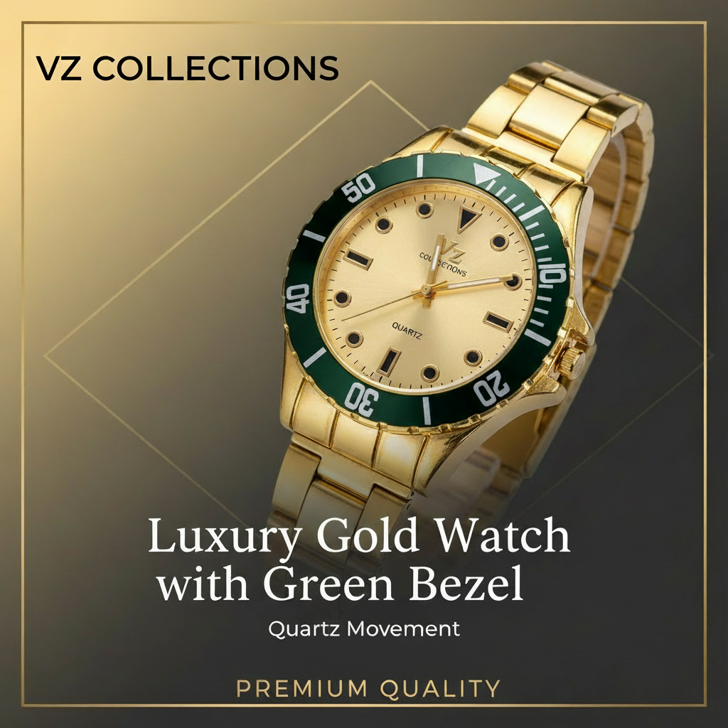 VZ Aurelia Golden Round Green Man Watch