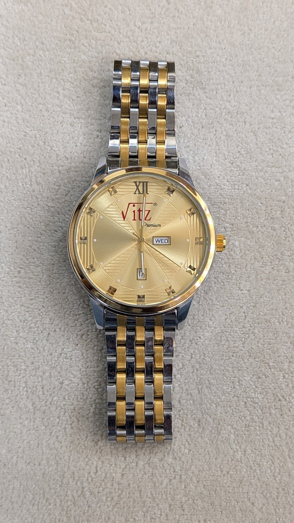 Vitz PrimeX Golden & Silver Touch Men Watch