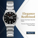Vitz PrimeX Silver & Black Dial Men Watch