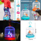 Voice-Controlled Simulation Bird Cage Toy for Kids & Babies – Realistic Pet Toy (Random Colors)