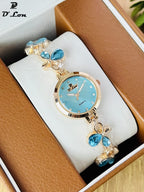 Women’s Flower Bracelet Quartz Watch (Random Color Combo)