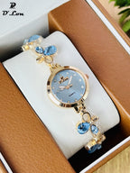 Women’s Flower Bracelet Quartz Watch (Random Color Combo)