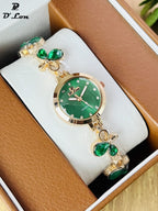 Women’s Flower Bracelet Quartz Watch (Random Color Combo)