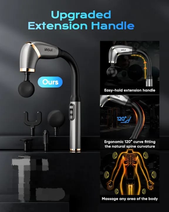 Upgrade Extension Handle Back Massage Percussion Hammer for Athletes for Muscle Pain Relief Gun