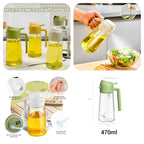 2-in-1 Oil Spray Bottle | 470ml Glass Oil Dispenser