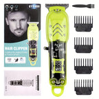 USB Rechargeable Lithium Battery Powered Professional Transparent LCD Digital Display Electric Hair Clipper Trimmer for Home and Outdoor Use