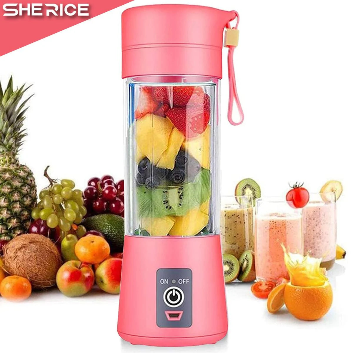 6-Blade Portable Blender | Rechargeable Fruit Juicer