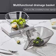 Versatile Durable Plastic Kitchen Drain Basket for Washing Fruits and Vegetable or More Use in Home and Restaurant