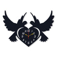 Black Pigeon Heart Wall Clock for Home Office