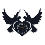 Black Pigeon Heart Wall Clock for Home Office