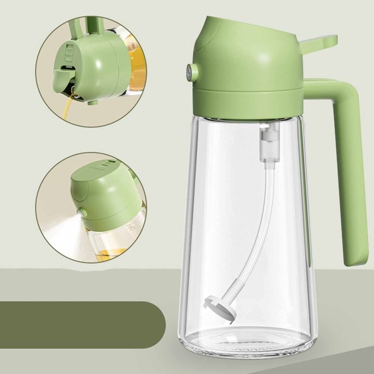 2-in-1 Oil Spray Bottle | 470ml Glass Oil Dispenser