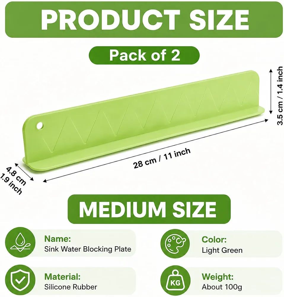 Silicone Kitchen Sink Splash Guard | 48cm Water Baffle