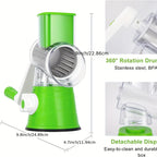 3-in-1 Vegetable Cutter & Drum Grater | Manual Kitchen Slicer