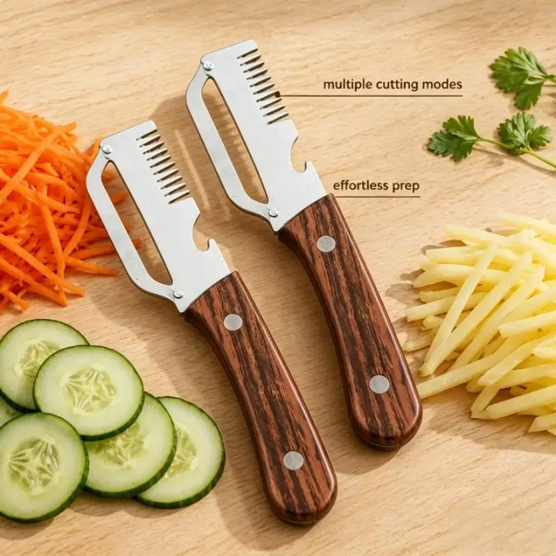 3-in-1 Vegetable Peeler & Cutter | Stainless Steel Kitchen Tool