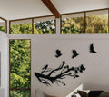 Flying Birds Wooden Wall Art Black 3D Decor