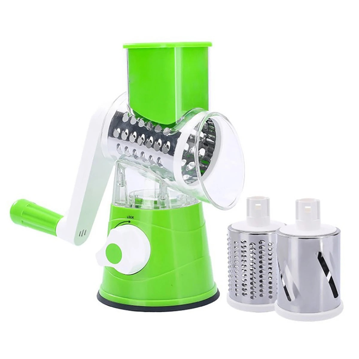 3-in-1 Vegetable Cutter & Drum Grater | Manual Kitchen Slicer