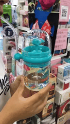 Whale Spray Water Bottle with Straw and Cup For Baby Feeding and Drinking